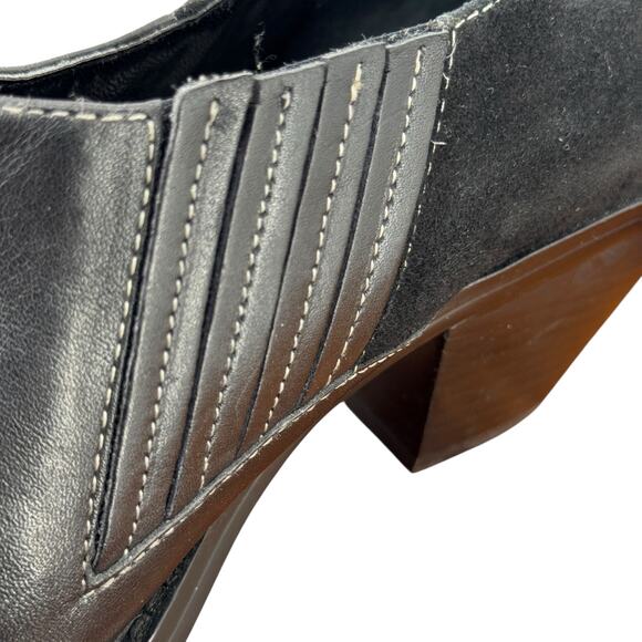 Coldwater Creek Western Black Bootie Leather Suede Point Toe Women's SZ 8 Boots - Picture 11 of 12